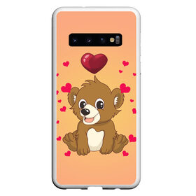 Чехол для Samsung Galaxy S10 с принтом Медвежонок , Силикон | Область печати: задняя сторона чехла, без боковых панелей | Тематика изображения на принте: bear | day | heart | love | romantic | valentine | valentines | амур | валентина | влюбленные | влюбленных | всех | день | купидон | любовь | медведь | медвежонок | романтика | романтичность | святого | сердечки | сердечко