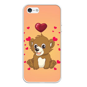 Чехол для iPhone 5/5S матовый с принтом Медвежонок , Силикон | Область печати: задняя сторона чехла, без боковых панелей | bear | day | heart | love | romantic | valentine | valentines | амур | валентина | влюбленные | влюбленных | всех | день | купидон | любовь | медведь | медвежонок | романтика | романтичность | святого | сердечки | сердечко