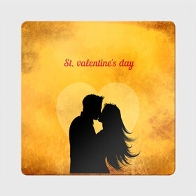 Магнит виниловый Квадрат с принтом St. valentines day , полимерный материал с магнитным слоем | размер 9*9 см, закругленные углы | 14 февраля | love | the 14th of february | valentine | день влюбленных | любовь | пара | святой валентин