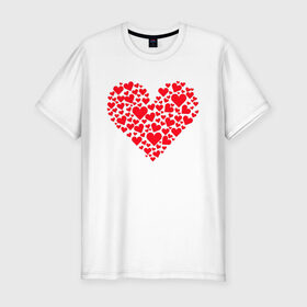 Мужская футболка хлопок Slim с принтом Сердечки , 92% хлопок, 8% лайкра | приталенный силуэт, круглый вырез ворота, длина до линии бедра, короткий рукав | day | heart | koala | love | romantic | valentine | valentines | амур | валентина | влюбленные | влюбленных | всех | день | коала | купидон | любовь | романтика | романтичность | святого | сердечки | сердечко | сердце