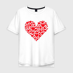 Мужская футболка хлопок Oversize с принтом Сердечки , 100% хлопок | свободный крой, круглый ворот, “спинка” длиннее передней части | day | heart | koala | love | romantic | valentine | valentines | амур | валентина | влюбленные | влюбленных | всех | день | коала | купидон | любовь | романтика | романтичность | святого | сердечки | сердечко | сердце