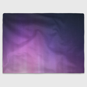 Плед 3D с принтом северное сияние фиолетовый , 100% полиэстер | закругленные углы, все края обработаны. Ткань не мнется и не растягивается | Тематика изображения на принте: градиент | звезды | космос | небо | ночь | природа | пурпурный | север | северное сияние | сиреневый | фиолетовый