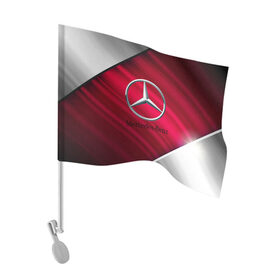 Флаг для автомобиля с принтом MERCEDES BENZ (S) , 100% полиэстер | Размер: 30*21 см | mercedes | tegunvteg | мерседес