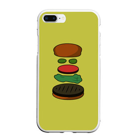 Чехол для iPhone 7Plus/8 Plus матовый с принтом Бургер в разборе , Силикон | Область печати: задняя сторона чехла, без боковых панелей | fastfood | food | pattern | бургер | бургер кинг | гамбургер | еда | макдональдс | паттерн | фастфуд