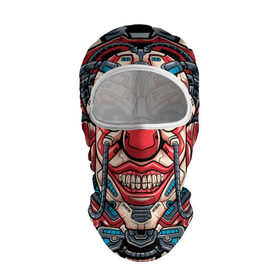Балаклава 3D с принтом Механический клоун , 100% полиэстер, ткань с особыми свойствами — Activecool | плотность 150–180 г/м2; хорошо тянется, но при этом сохраняет форму. Закрывает шею, вокруг отверстия для глаз кайма. Единый размер | Тематика изображения на принте: clown | cyberpunk | evil | head | mask | mechanical | rage | robot | skull | арт | гнев | голова | демон | злой | киберпанк | клоун | маска | механический | монстр | робот | череп