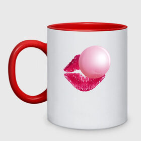 Кружка двухцветная с принтом BubbleGum Lips , керамика | объем — 330 мл, диаметр — 80 мм. Цветная ручка и кайма сверху, в некоторых цветах — вся внутренняя часть | Тематика изображения на принте: bubble | bubblegum | day | gum | heart | kiss | lips | love | romantic | valentine | valentines | амур | валентина | влюбленные | влюбленных | всех | губы | день | жвачка | любовь | поцелуй | романтика | романтичность | святого | сердечк