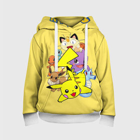 Детская толстовка 3D с принтом Pokemon-Pikachu , 100% полиэстер | двухслойный капюшон со шнурком для регулировки, мягкие манжеты на рукавах и по низу толстовки, спереди карман-кенгуру с мягким внутренним слоем | pikachu | pikapika | pokemon | аниме | мяут | пикачу | покемоны