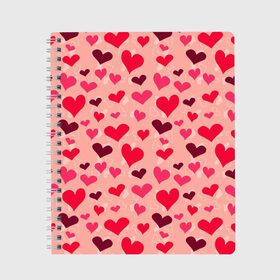 Тетрадь с принтом Розовые Сердечки , 100% бумага | 48 листов, плотность листов — 60 г/м2, плотность картонной обложки — 250 г/м2. Листы скреплены сбоку удобной пружинной спиралью. Уголки страниц и обложки скругленные. Цвет линий — светло-серый
 | 14 february | 14 февраля | h | heart | love day | valentines day | валентин | день валентина | день влюбленных | день святого | день святого валентина | любовь | праздник | сердечко | сердце | февраль