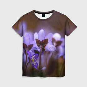 Женская футболка 3D с принтом хрупкий цветок фиалка , 100% полиэфир ( синтетическое хлопкоподобное полотно) | прямой крой, круглый вырез горловины, длина до линии бедер | flowers | весна | лиловый | макро | нежный | природа | рост | свежесть | сиреневый | фиолетовый | хрупкий | цветик | цветок | цветочек | цветы