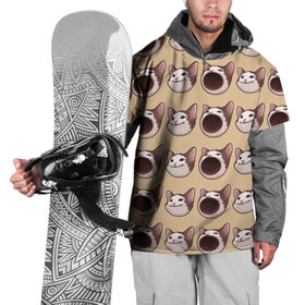 Накидка на куртку 3D с принтом поп кэт , 100% полиэстер |  | Тематика изображения на принте: popping cat | кот | мем
