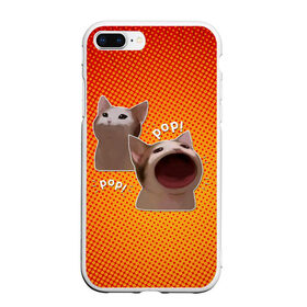 Чехол для iPhone 7Plus/8 Plus матовый с принтом Cat Pop (Мем) , Силикон | Область печати: задняя сторона чехла, без боковых панелей | art | cat | mem | meme | memes | music | pop | retro | style | арт | буп | кот | котенок | котик | котэ | мем | мемы | музыка | ретро