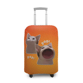 Чехол для чемодана 3D с принтом Cat Pop (Мем) , 86% полиэфир, 14% спандекс | двустороннее нанесение принта, прорези для ручек и колес | art | cat | mem | meme | memes | music | pop | retro | style | арт | буп | кот | котенок | котик | котэ | мем | мемы | музыка | ретро