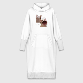 Платье удлиненное хлопок с принтом Cat Pop   Мем ,  |  | art | cat | mem | meme | memes | music | pop | retro | style | арт | буп | кот | котенок | котик | котэ | мем | мемы | музыка | ретро