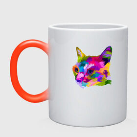 Кружка хамелеон с принтом Pop Cat , керамика | меняет цвет при нагревании, емкость 330 мл | art | cat | colorful | mem | meme | memes | music | pop | rainbow | retro | style | арт | буп | кот | котенок | котик | котэ | краски | красочный | мем | мемы | музыка | ретро