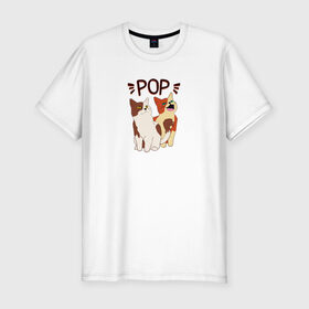 Мужская футболка хлопок Slim с принтом Pop Cat , 92% хлопок, 8% лайкра | приталенный силуэт, круглый вырез ворота, длина до линии бедра, короткий рукав | art | cat | dj | goer | musician | party | pop | singer | арт | буп | диджей | кот | кошка | музыкант | певец | поп | тусовщик