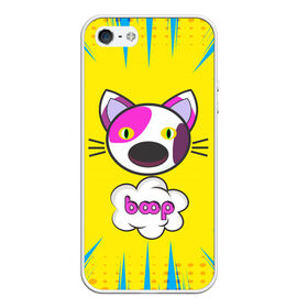 Чехол для iPhone 5/5S матовый с принтом PoP CaT BooP , Силикон | Область печати: задняя сторона чехла, без боковых панелей | Тематика изображения на принте: boom | meme | pop art | popping | бум | буп кот | котик | мем | поп арт | ретро | стиль