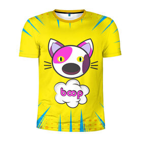 Мужская футболка 3D спортивная с принтом PoP CaT BooP , 100% полиэстер с улучшенными характеристиками | приталенный силуэт, круглая горловина, широкие плечи, сужается к линии бедра | boom | meme | pop art | popping | бум | буп кот | котик | мем | поп арт | ретро | стиль
