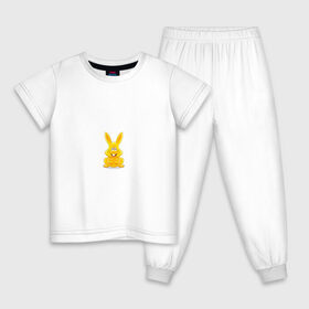Детская пижама хлопок с принтом Харитошка , 100% хлопок |  брюки и футболка прямого кроя, без карманов, на брюках мягкая резинка на поясе и по низу штанин
 | детям | желейный | желейный заяц харитон | зайчик | заяц | кролик | харитон | харитошка