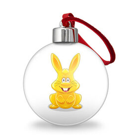 Ёлочный шар с принтом Харитошка , Пластик | Диаметр: 77 мм | детям | желейный | желейный заяц харитон | зайчик | заяц | кролик | харитон | харитошка
