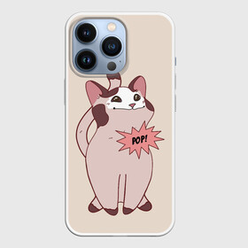 Чехол для iPhone 13 Pro с принтом Pop Cat ,  |  | Тематика изображения на принте: baby | cat meme | kitty | meme | meow | pop cat | буп | взгляд кота | голова кота | детям | животные | звери | киска | кот мем | коты | котята | кошак | кошка | малыш | мемы | мультяшный | мяу | питомец | приколы | пушистый