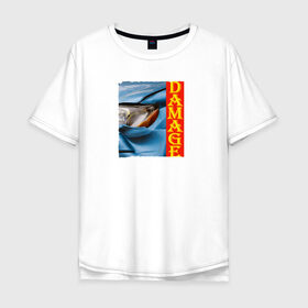 Мужская футболка хлопок Oversize с принтом Разбитая машина Toyota Altezza , 100% хлопок | свободный крой, круглый ворот, “спинка” длиннее передней части | lexus is | toyota altezza | голубая машина | повреждение | разбитая машина