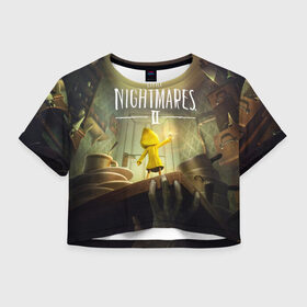 Женская футболка Crop-top 3D с принтом Little Nightmares 2 , 100% полиэстер | круглая горловина, длина футболки до линии талии, рукава с отворотами | little nightmares | nightmares | игры | литл найтмейрс | моно | учительница
