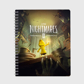 Тетрадь с принтом Little Nightmares 2 , 100% бумага | 48 листов, плотность листов — 60 г/м2, плотность картонной обложки — 250 г/м2. Листы скреплены сбоку удобной пружинной спиралью. Уголки страниц и обложки скругленные. Цвет линий — светло-серый
 | little nightmares | nightmares | игры | литл найтмейрс | моно | учительница