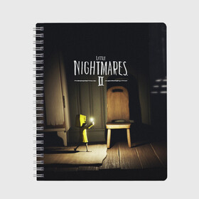 Тетрадь с принтом Little Nightmares 2 , 100% бумага | 48 листов, плотность листов — 60 г/м2, плотность картонной обложки — 250 г/м2. Листы скреплены сбоку удобной пружинной спиралью. Уголки страниц и обложки скругленные. Цвет линий — светло-серый
 | little nightmares | nightmares | игры | литл найтмейрс | моно | учительница