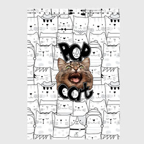 Скетчбук с принтом Pop Cat , 100% бумага
 | 48 листов, плотность листов — 100 г/м2, плотность картонной обложки — 250 г/м2. Листы скреплены сверху удобной пружинной спиралью | pop cat | wide mouthed popping cat | арты | буп | мемы