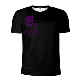 Мужская футболка 3D спортивная с принтом Фиолетовая Япония , 100% полиэстер с улучшенными характеристиками | приталенный силуэт, круглая горловина, широкие плечи, сужается к линии бедра | ворота | графика | демоны | они | самурай | скетч | тории | фиолетовый | хання | ханья | япония