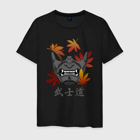 Мужская футболка хлопок с принтом Бусидо , 100% хлопок | прямой крой, круглый вырез горловины, длина до линии бедер, слегка спущенное плечо. | Тематика изображения на принте: budo | bushido | demon | ghost of tsushima | japan | katana | ninja | oni | samurai | shinobi | style | анбу | будо | бусидо | демон | иероглифы | катана | клен | ниндзя | они | призрак цусимы | самурай | тенгу | тэнгу | шиноби | японская м