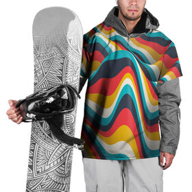 Накидка на куртку 3D с принтом Цветные волны , 100% полиэстер |  | Тематика изображения на принте: abstract | color | waves | абстракция | волны