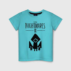 Детская футболка хлопок с принтом Логотип Little Nightmares 2 , 100% хлопок | круглый вырез горловины, полуприлегающий силуэт, длина до линии бедер | девочка | лого | монстры | надпись | темная комната | ужасы | шестая