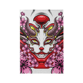 Обложка для паспорта матовая кожа с принтом Японский демон , натуральная матовая кожа | размер 19,3 х 13,7 см; прозрачные пластиковые крепления | demon | fox | japanese | mask | арт | голова | демон | маска | монстр | рисунок | рога | цветы | японский
