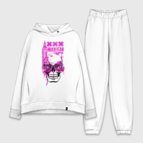 Женский костюм хлопок Oversize с принтом Skull Hooligan ,  |  | art | body | bones | dead | drawing | face | graffiti | head | hooligan | roses | skeleton | skul | skull | ад | арт | голова | граффити | зло | кости | лицо | металл | очки | розы | рок | скелет | скул | скулл | три черепа | т