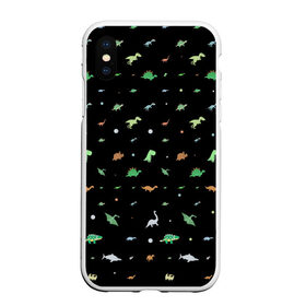 Чехол для iPhone XS Max матовый с принтом Динозаврики , Силикон | Область печати: задняя сторона чехла, без боковых панелей | dinosaurs | детский | динозавр | древний | животные | звери | текстура | узор | ящерица