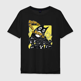 Мужская футболка хлопок Oversize с принтом Pop Cat , 100% хлопок | свободный крой, круглый ворот, “спинка” длиннее передней части | pop cat | wide mouthed popping cat | арты | буп | мемы