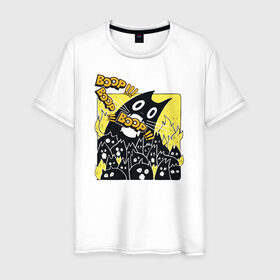 Мужская футболка хлопок с принтом Pop Cat , 100% хлопок | прямой крой, круглый вырез горловины, длина до линии бедер, слегка спущенное плечо. | pop cat | wide mouthed popping cat | арты | буп | мемы