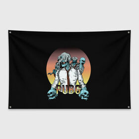 Флаг-баннер с принтом Pubg , 100% полиэстер | размер 67 х 109 см, плотность ткани — 95 г/м2; по краям флага есть четыре люверса для крепления | playerunknowns battlegrounds | зомби | королевская битва | пабг | черепа