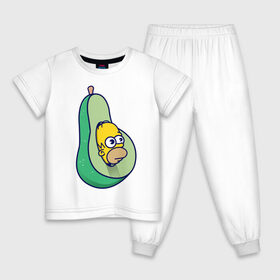 Детская пижама хлопок с принтом Гомер авокадо , 100% хлопок |  брюки и футболка прямого кроя, без карманов, на брюках мягкая резинка на поясе и по низу штанин
 | авокадо | гомер | гомер авокадо | гомер симпсон | еда | пища | популярные иллюстрации | симсоны