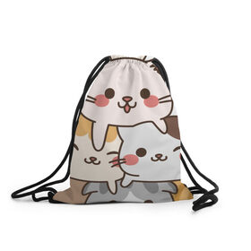 Рюкзак-мешок 3D с принтом Игривые кошки , 100% полиэстер | плотность ткани — 200 г/м2, размер — 35 х 45 см; лямки — толстые шнурки, застежка на шнуровке, без карманов и подкладки | кошка королева | кошки | кошки love | с кошками | хитрая кошка