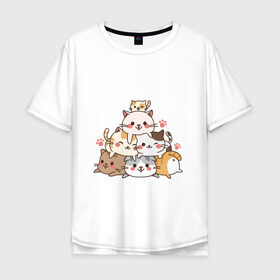 Мужская футболка хлопок Oversize с принтом Игривые кошки , 100% хлопок | свободный крой, круглый ворот, “спинка” длиннее передней части | кошка королева | кошки | кошки love | с кошками | хитрая кошка