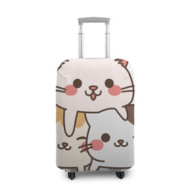 Чехол для чемодана 3D с принтом Игривые кошки , 86% полиэфир, 14% спандекс | двустороннее нанесение принта, прорези для ручек и колес | кошка королева | кошки | кошки love | с кошками | хитрая кошка