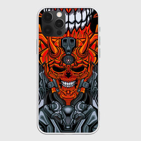 Чехол для iPhone 12 Pro Max с принтом CyberSkull , Силикон |  | cyberpunk | evil | head | mask | mechanical | rage | robot | skull | арт | гнев | голова | демон | дьявол | злой | киберпанк | маска | механический | монстр | робот | рога | череп