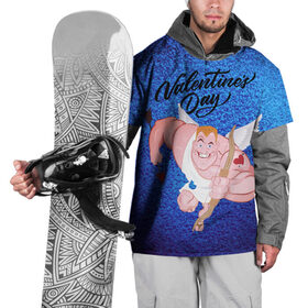 Накидка на куртку 3D с принтом Брутальный купидон , 100% полиэстер |  | 14 февраля | love | the 14th of february | valentine | день влюбленных | любовь | пара | святой валентин