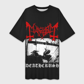 Платье-футболка 3D с принтом Mayhem ,  |  | Тематика изображения на принте: black | mayhem | metal | music | rock | skull | блэк | гитара | группа | метал | музыка | рок | череп | электрогитара