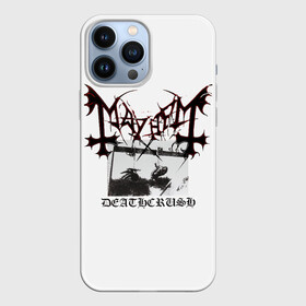 Чехол для iPhone 13 Pro Max с принтом Mayhem ,  |  | black | mayhem | metal | music | rock | skull | блэк | гитара | группа | метал | музыка | рок | череп | электрогитара