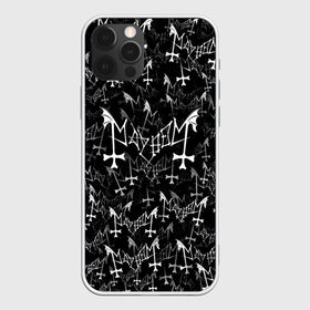 Чехол для iPhone 12 Pro Max с принтом Mayhem , Силикон |  | black | death | metal | rock | блэк | майхем | мейхем | метал | паттерн