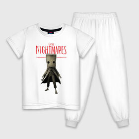 Детская пижама хлопок с принтом Little Nightmares , 100% хлопок |  брюки и футболка прямого кроя, без карманов, на брюках мягкая резинка на поясе и по низу штанин
 | Тематика изображения на принте: little nightmares | игра | страшилка | страшная игра | ужас | хоррор