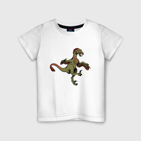 Детская футболка хлопок с принтом Динозавр , 100% хлопок | круглый вырез горловины, полуприлегающий силуэт, длина до линии бедер | дино | динозавр | динозавры | животные | звери | охотники динозавры | раптор | рапторы | тиранозавр | хищники животные